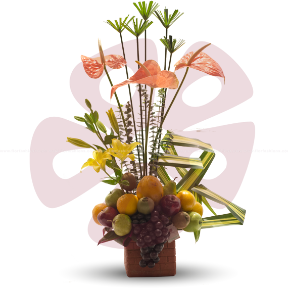 Farah - Arreglos frutales para hombre, arreglos frutales sin chocolate, canastas de frutas, arreglos con flores y frutas