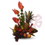 Hawai - Arreglos frutales para hombre, arreglos frutales sin chocolate, canastas de frutas, arreglos con flores y frutas
