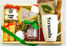 caja navideña personalizada con chocolate